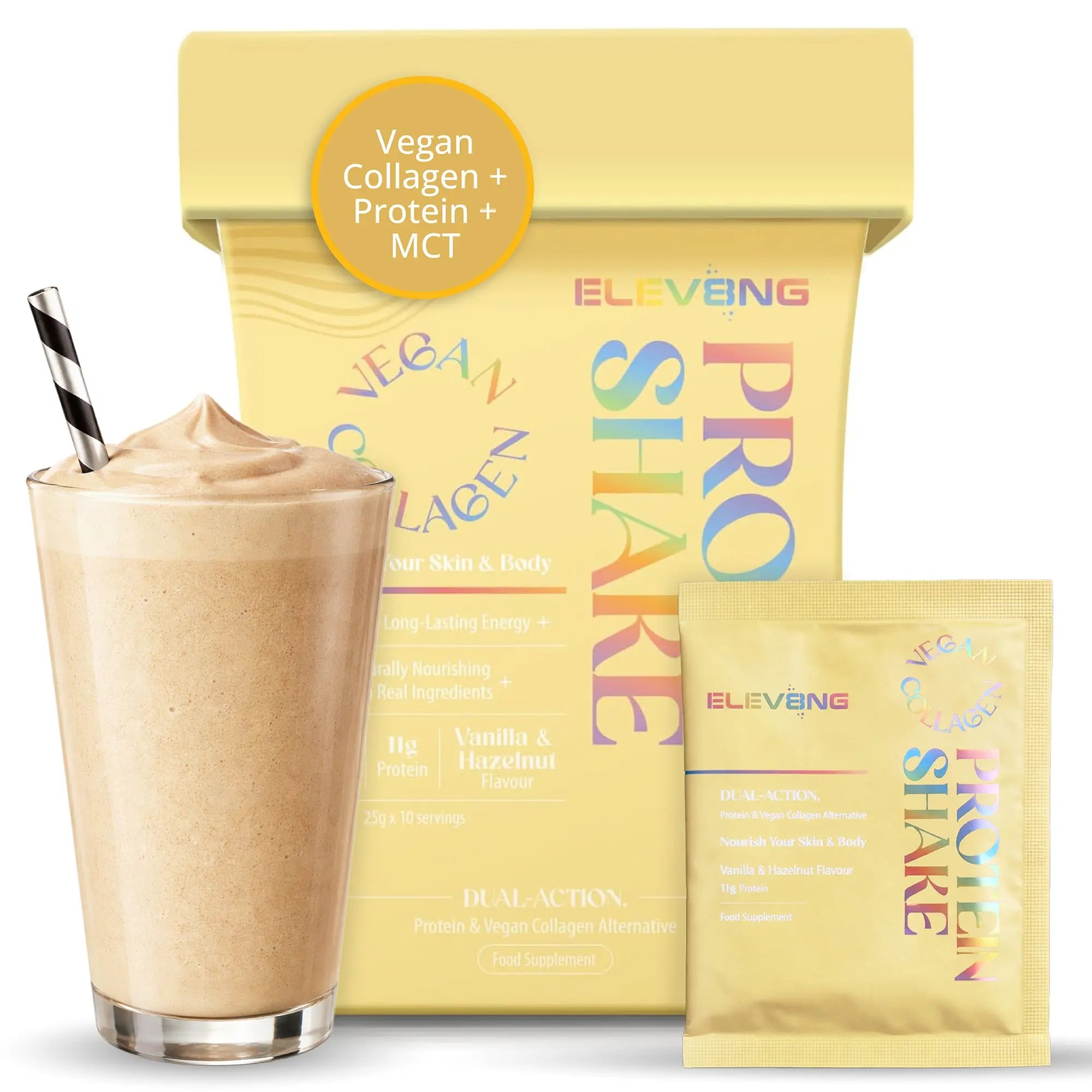 Elev8ng Vegan Collagen Protein Shake - Hazelnut & Vanilla
