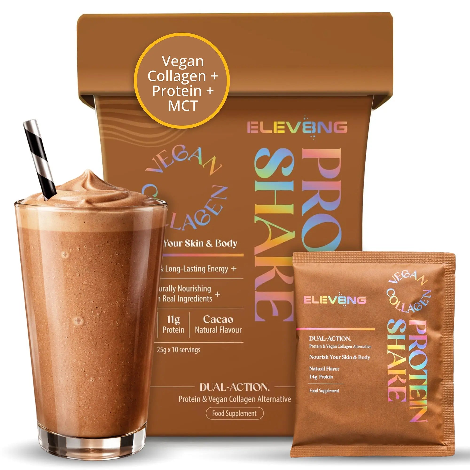 Elev8ng Vegan Collagen Protein Shake - Chocolate | Goldman