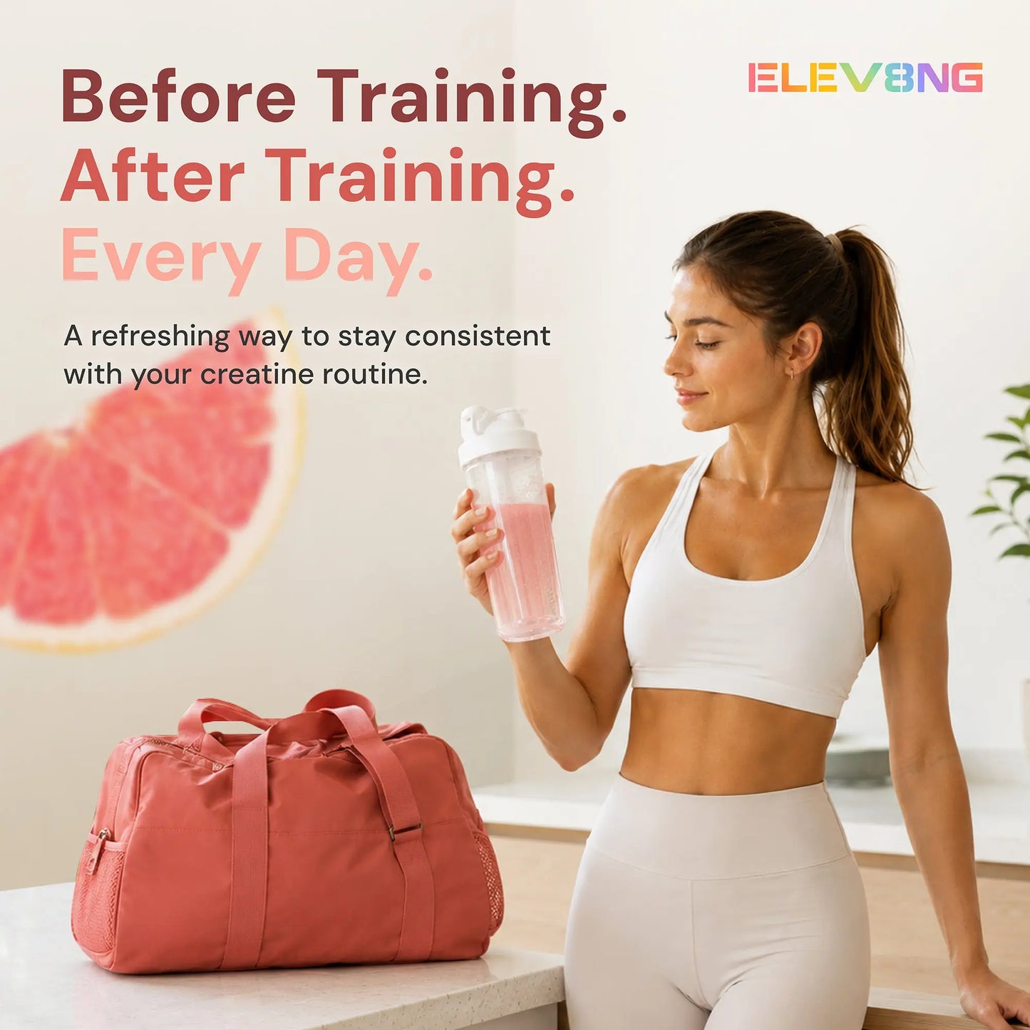 ELEV8NG Hydrolyte + Creatine – Grapefruit Hydration Drink Mix (10 Sachets) 5g Micronised Creatine + Electrolytes + Prebiotic Fibre + Vitamin C (Copy) Goldman Laboratories