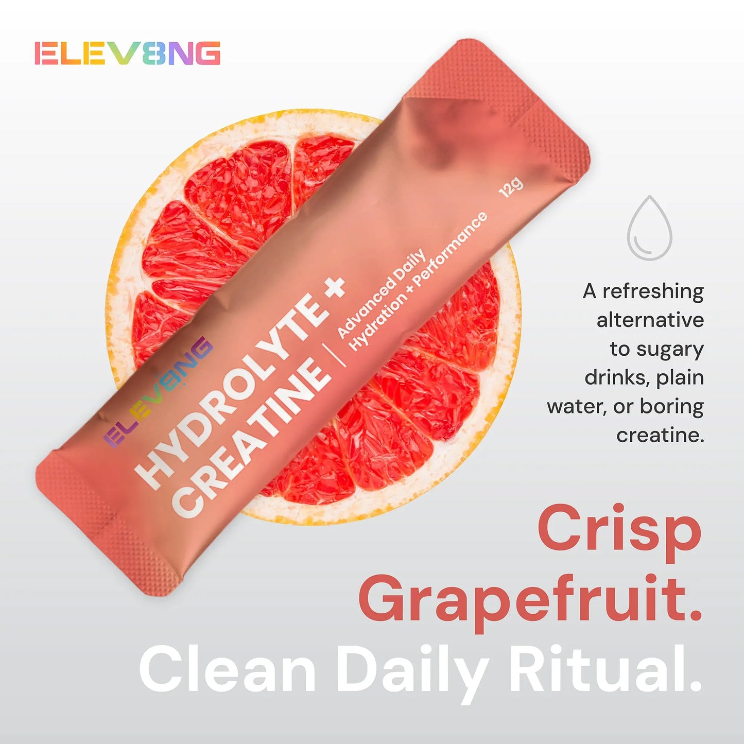 ELEV8NG Hydrolyte + Creatine – Grapefruit Hydration Drink Mix (10 Sachets) 5g Micronised Creatine + Electrolytes + Prebiotic Fibre + Vitamin C (Copy) Goldman Laboratories